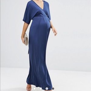 Asos pink maternity kimono maxi dress